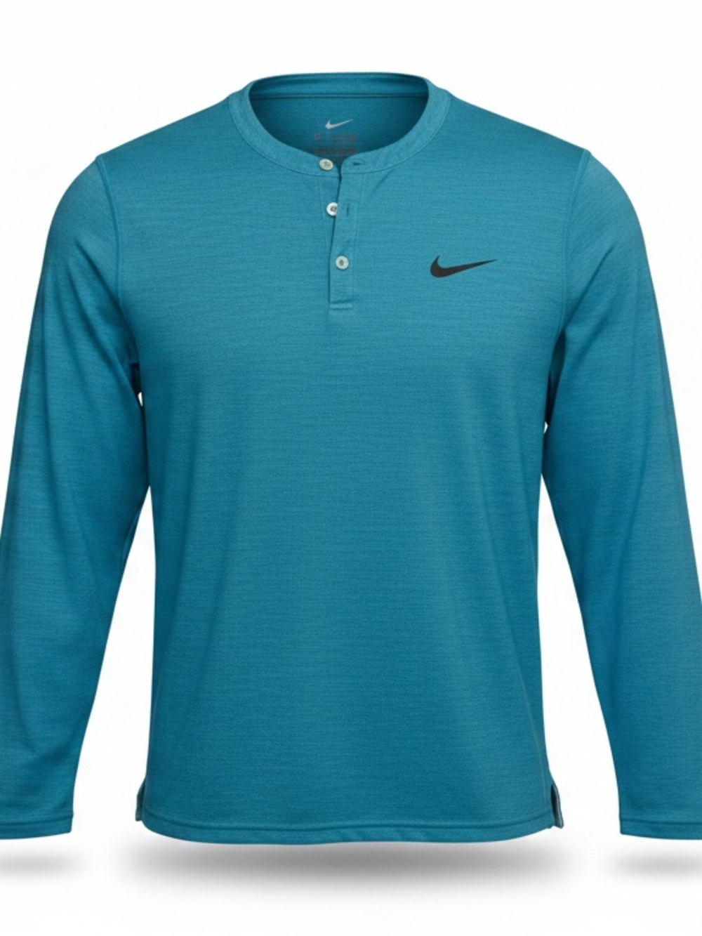 Nike Dri-FIT Henley Long Sleeve Shirt Mens XL Blue Moisture Wicking Performance